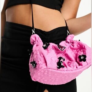 Sister Jane flower embellished grab bag in pink